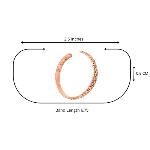 Pure Copper Magnetic Therapy Band - kada for Arthritis Relief – Adjustable, Stylish Design with 6 Powerful Magnets