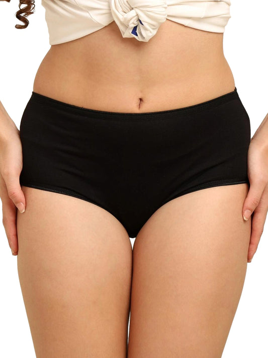 Bamboo Fabric Women's Hipster Panty | Red and Black | Pack of 2