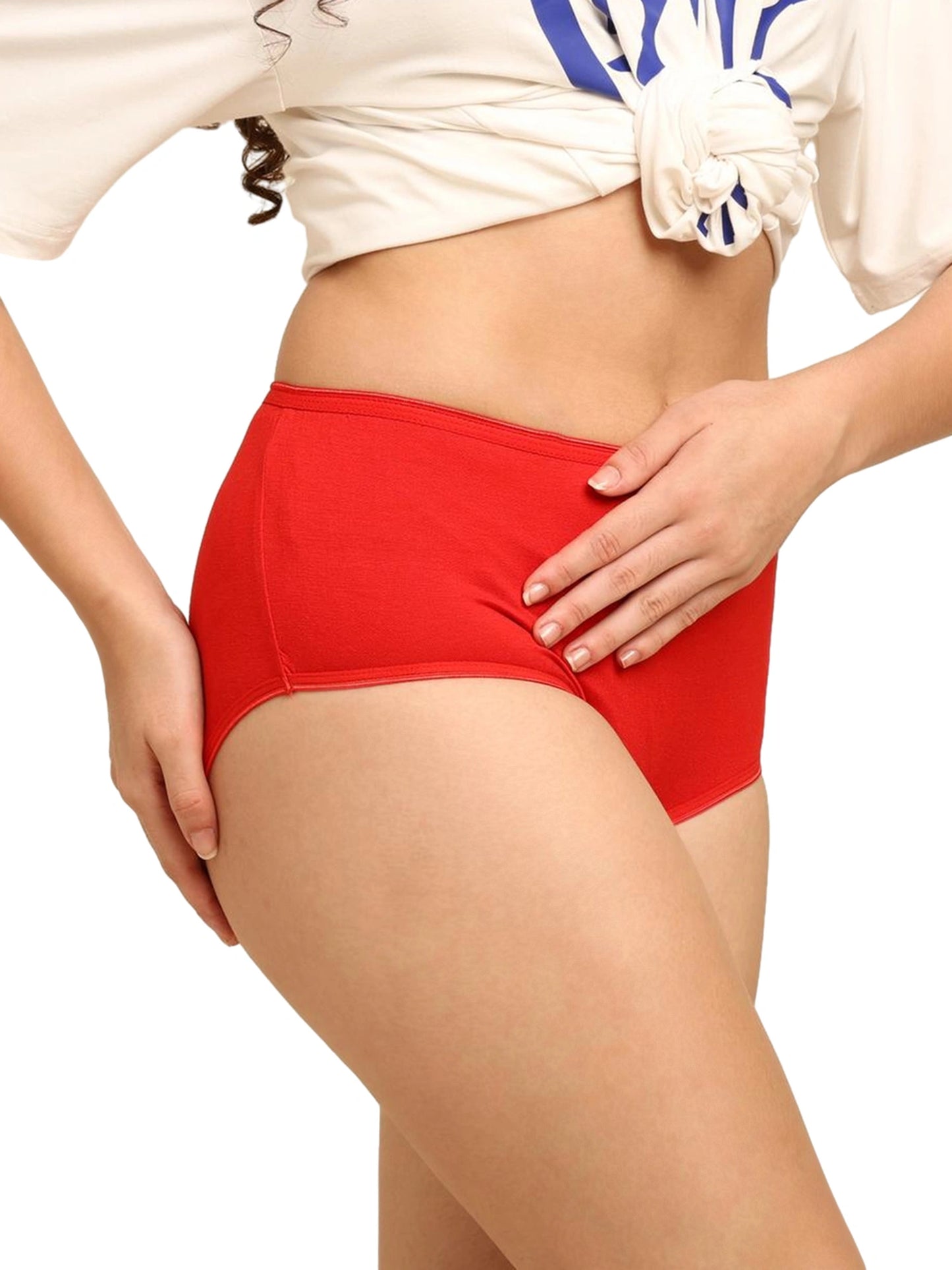 Bamboo Fabric Women's Hipster Panty | Red and Black | Pack of 2