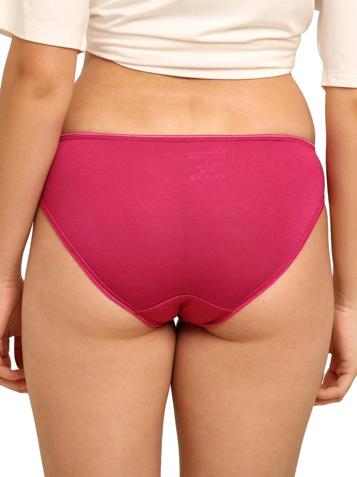 Bamboo Fabric Low Waist Underwear | Fuchsia and Black | Pack of 2