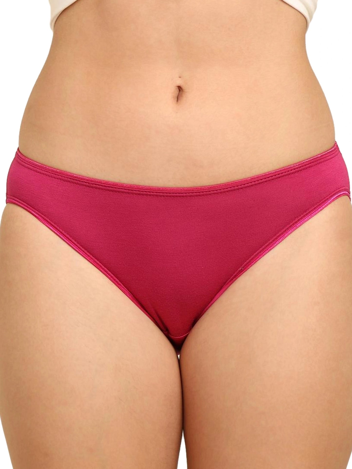 Bamboo Fabric Low Waist Underwear | Fuchsia and Black | Pack of 2