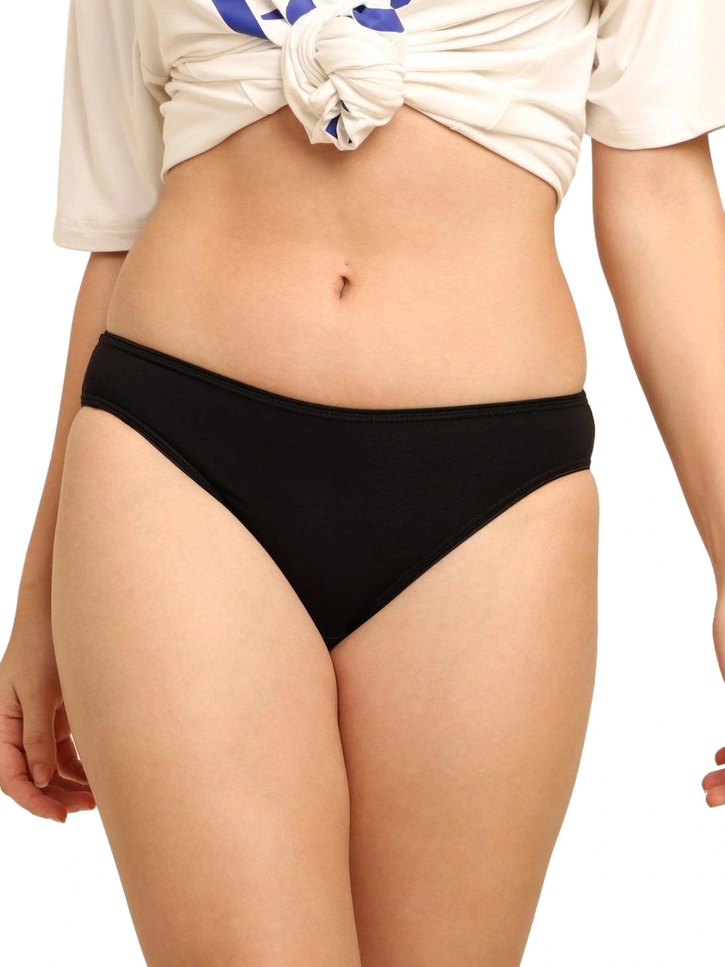 Bamboo Fabric Low Waist Underwear | Fuchsia and Black | Pack of 2
