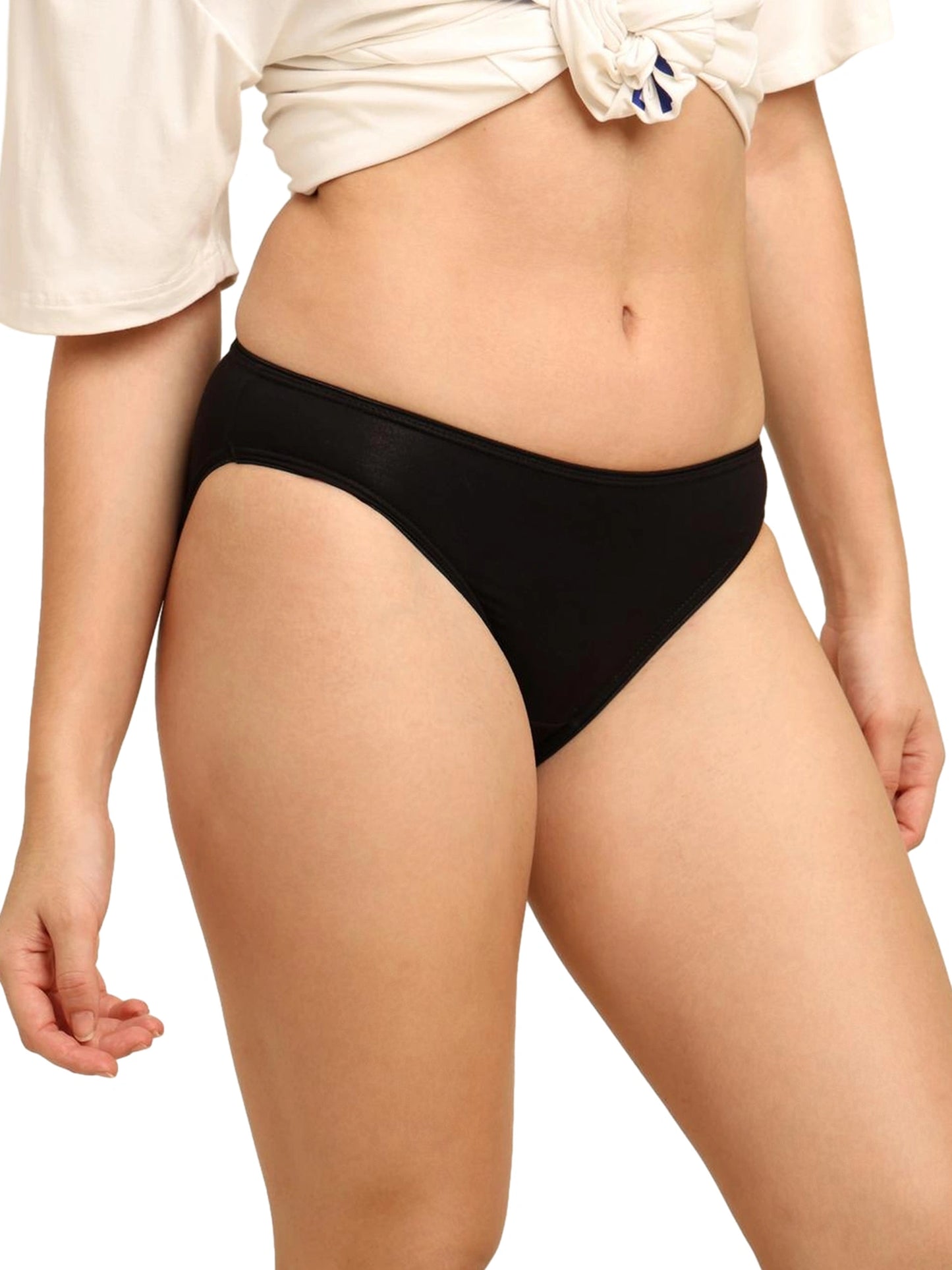 Bamboo Fabric Low Waist Underwear | Fuchsia and Black | Pack of 2