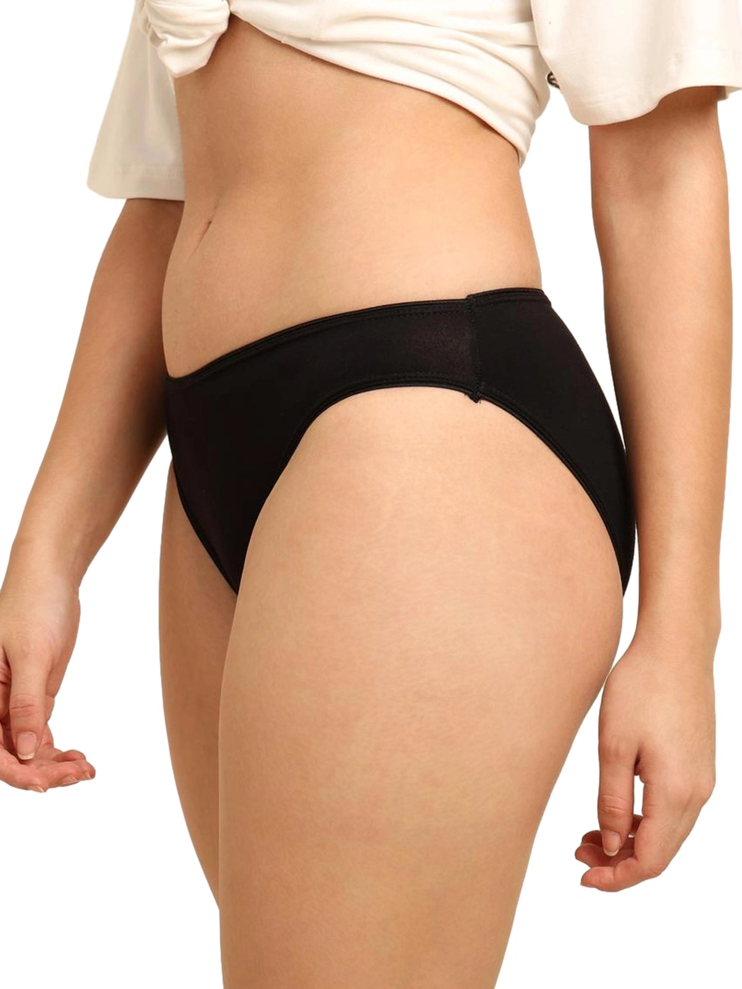 Bamboo Fabric Low Waist Underwear | Fuchsia and Black | Pack of 2