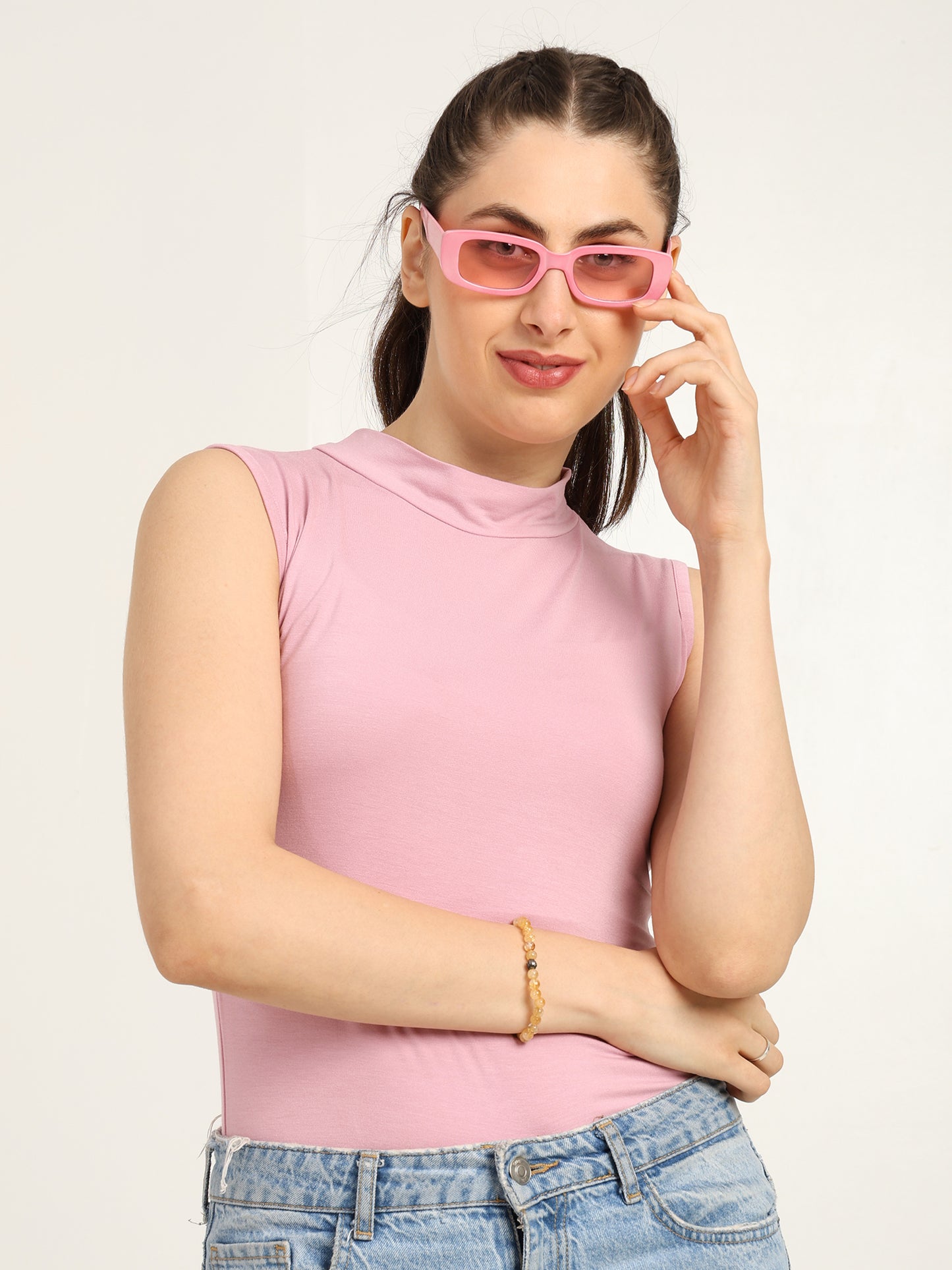 Gen Z Bamboo High Neck Tank Top for Women | Sustainable, Soft & Breathable