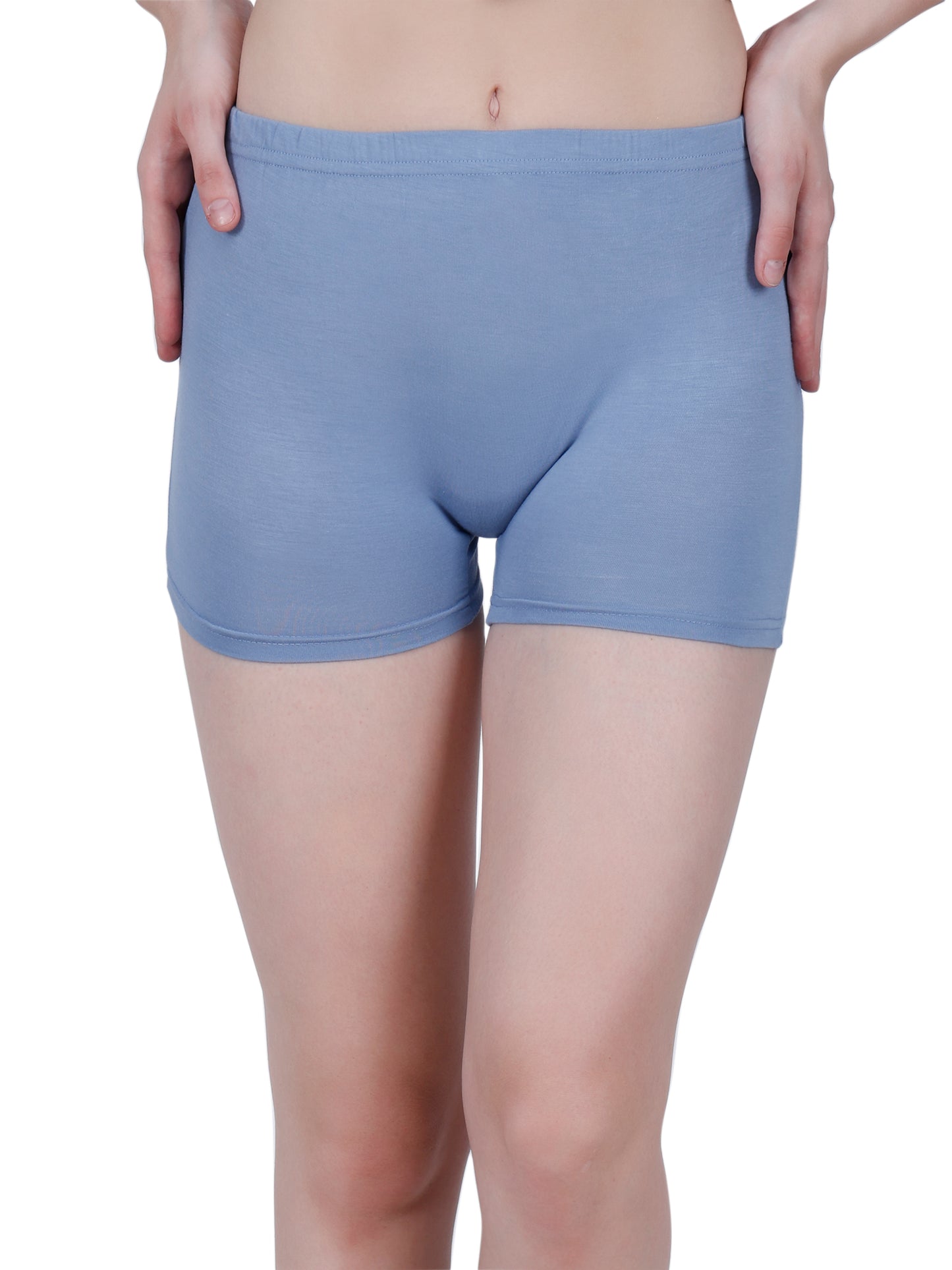 Bamboo Fabric Mid Rise Shorts | Peach & Blue | Pack Of 2