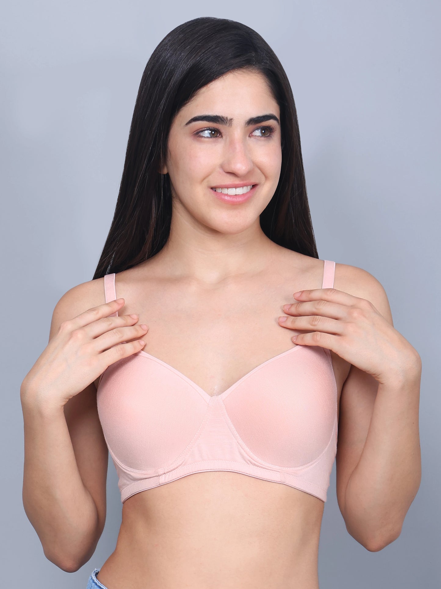 Bamboo Fabric Full Coverage Padded T-Shirt Bra – Soft, Comfortable, Eco-Friendly, and Supportive for All-Day Wear and Perfect Fit