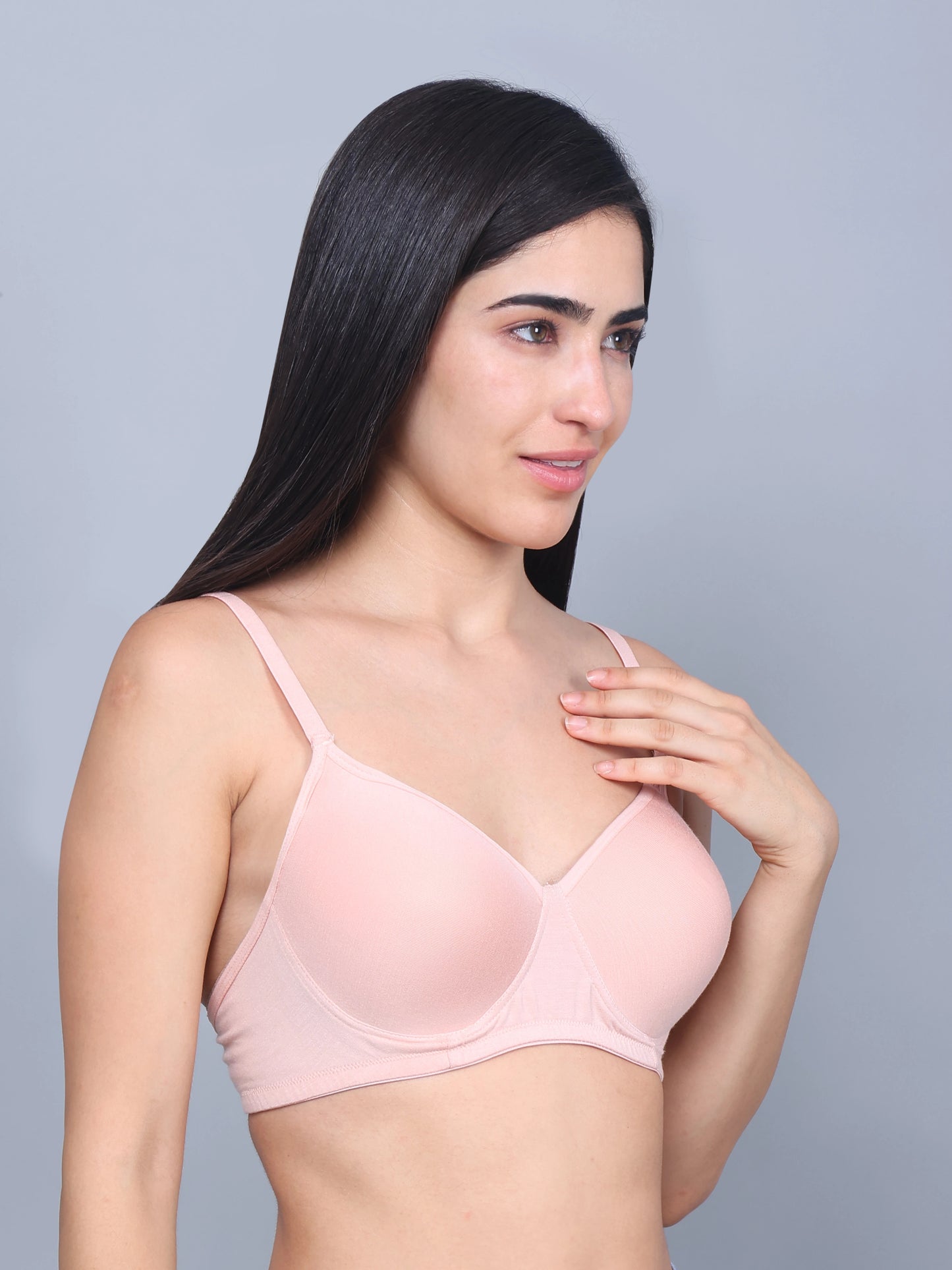 Bamboo Fabric Full Coverage Padded T-Shirt Bra – Soft, Comfortable, Eco-Friendly, and Supportive for All-Day Wear and Perfect Fit