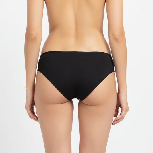 Bamboo Fabric Low Waist Underwear | Peach and Black | Pack of 2
