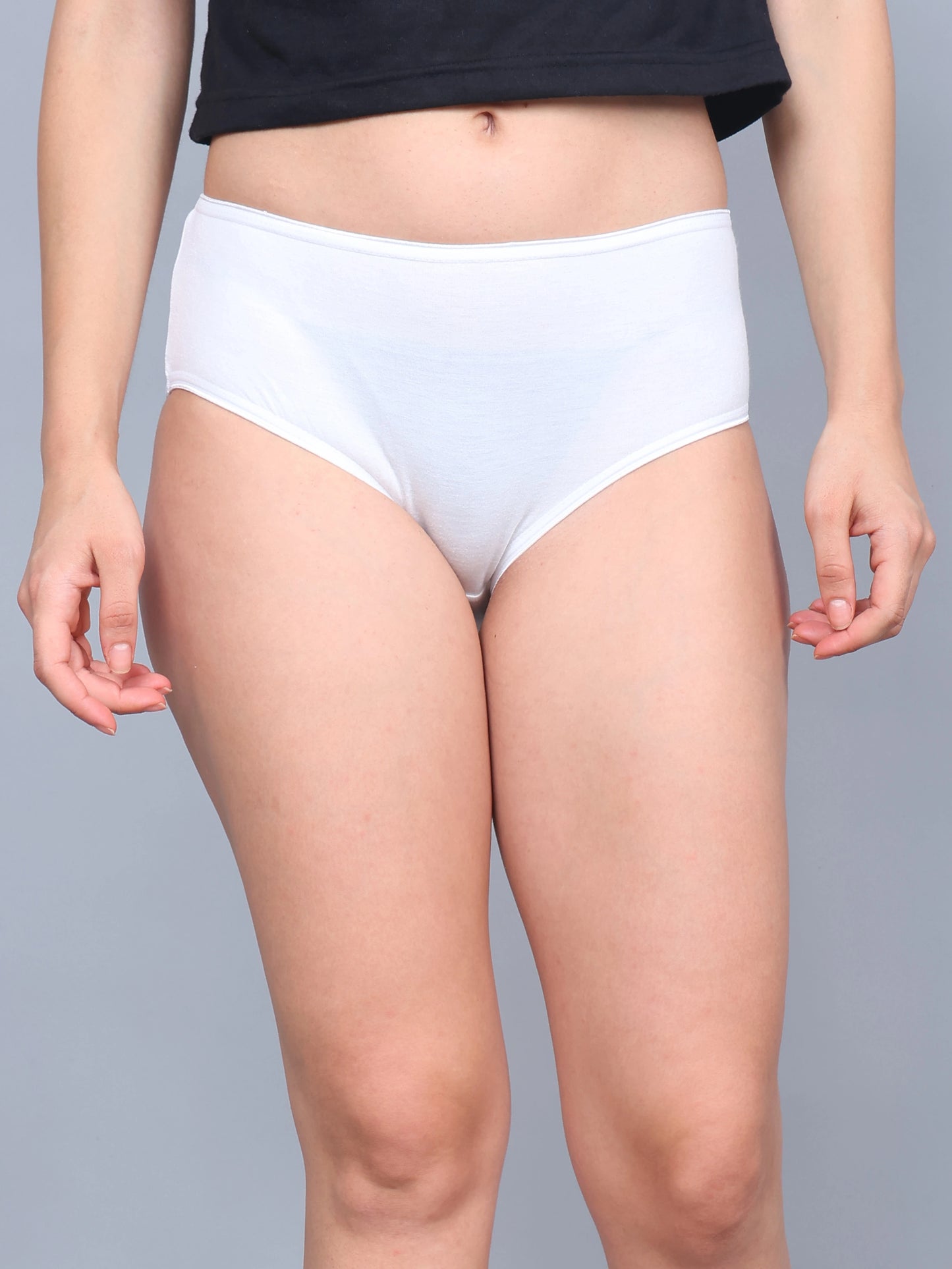 Bamboo Fabric Mid Waist Panty Peach and White – Soft, Breathable, Eco-Friendly Comfort | Pack of 2