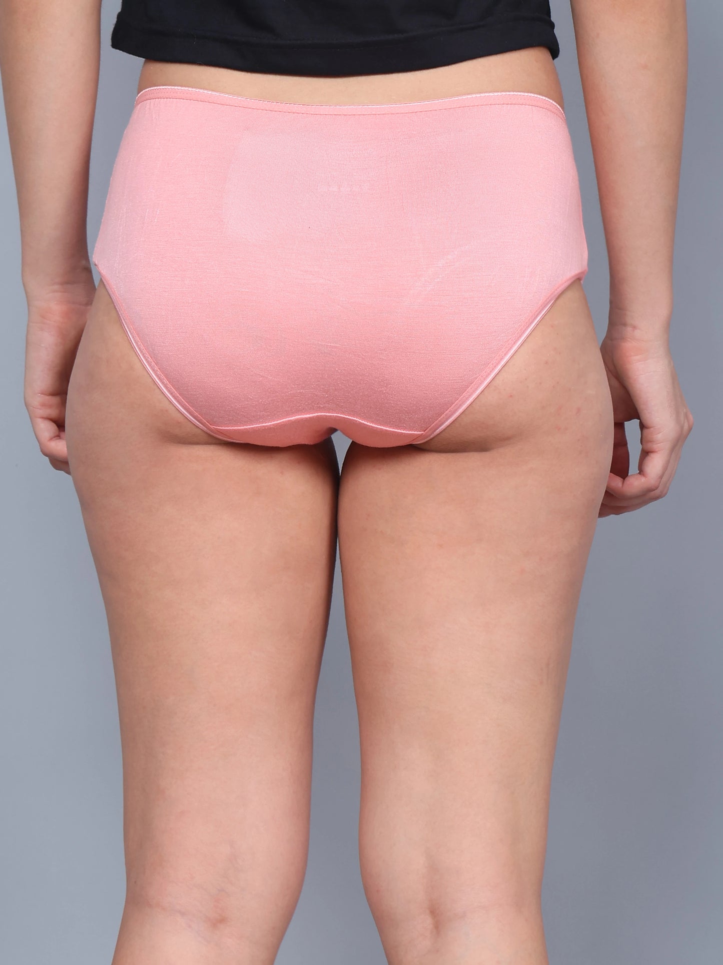 Bamboo Fabric Mid Waist Panty Peach and White – Soft, Breathable, Eco-Friendly Comfort | Pack of 2