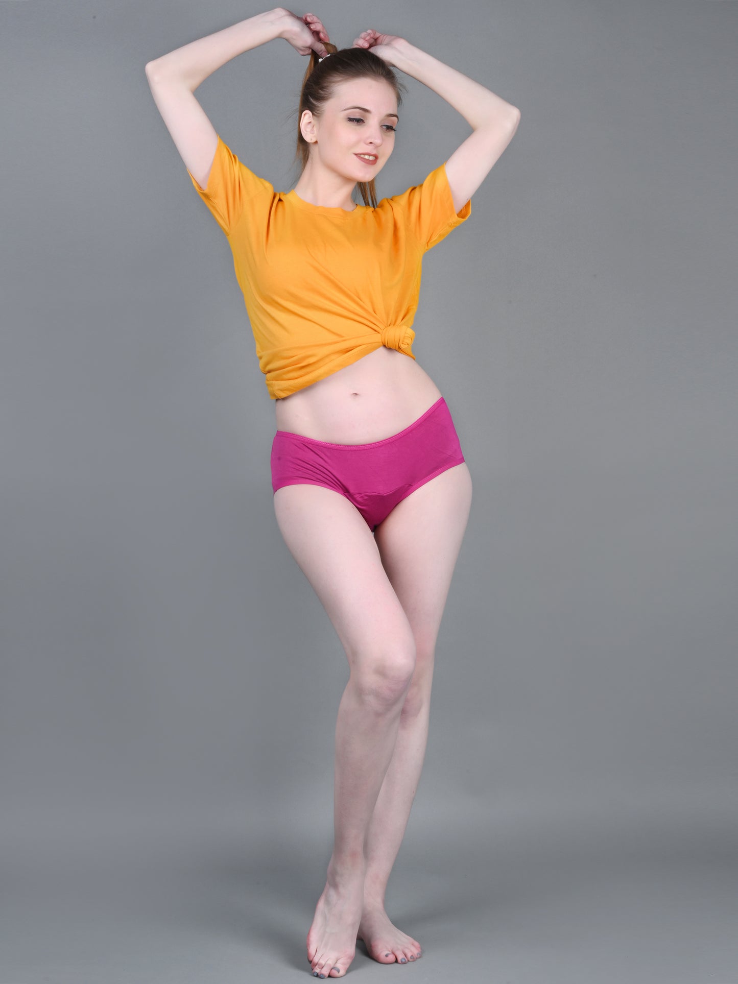 Bamboo Fabric Leak Proof Period Panty 3 Layers Not for heavy Flow | Black & Fuchsia | Pack of 2