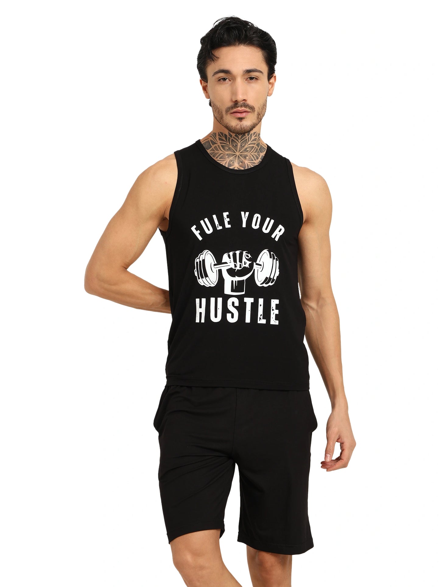Men's Bamboo Fabric Workout Gym Vest | Black