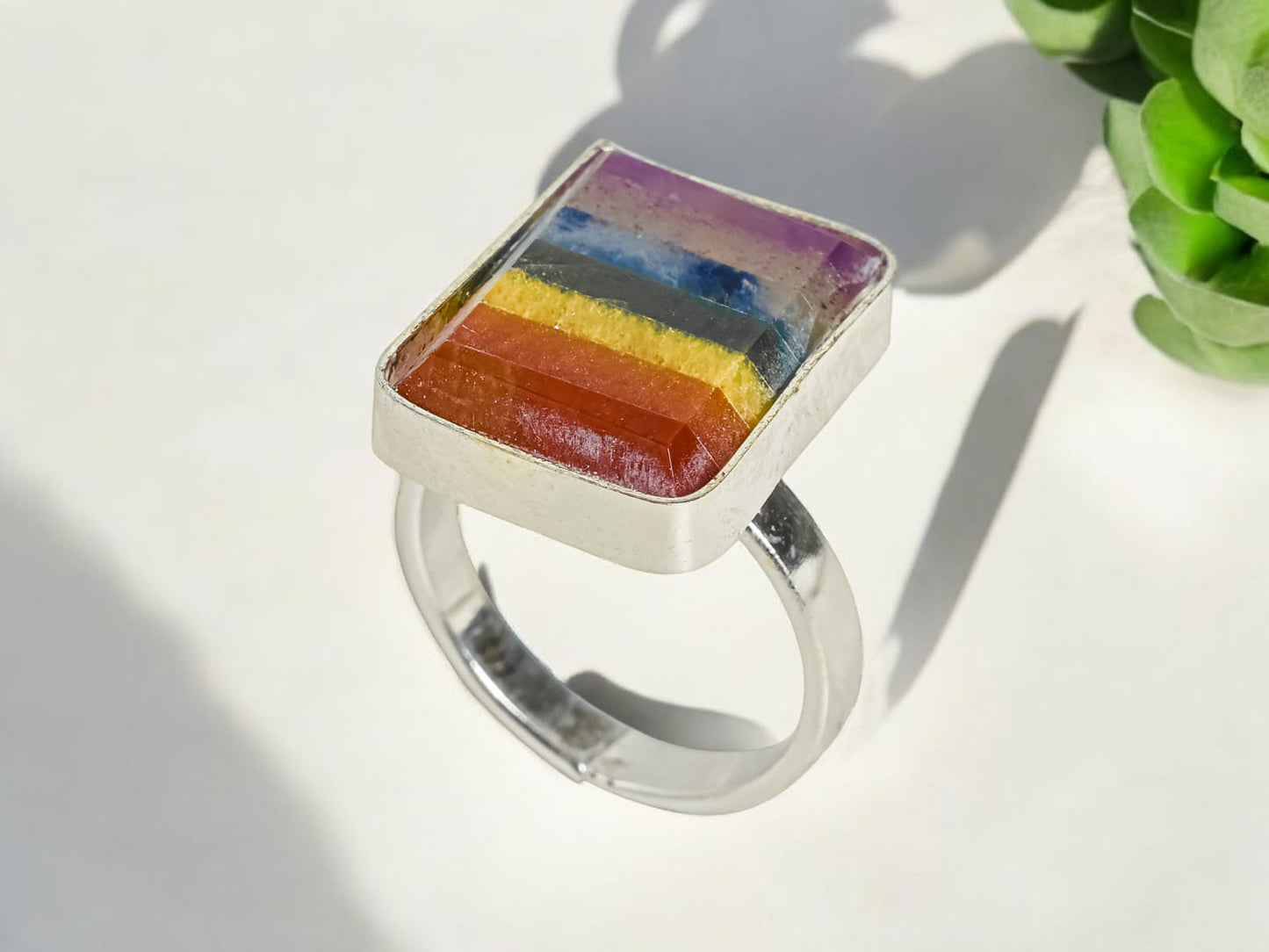 Seven Chakra Adjustable Ring