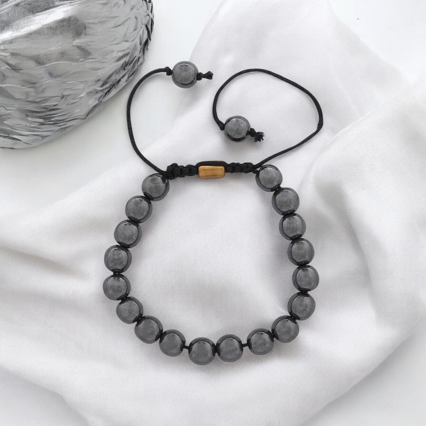 Real Hematite Healing Bracelet For Strong Mind, Grounded personality And Improved Health