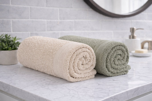 Bamboo Hand Towel | Set of 2 | Beige and Green