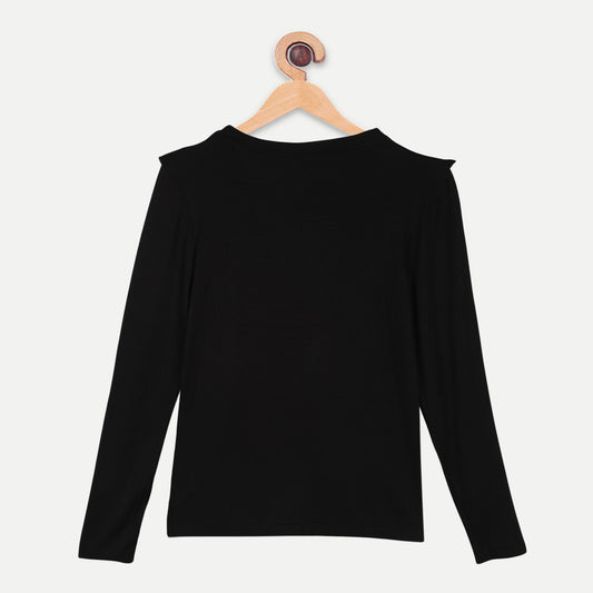 Bamboo Fabric Girl's Front Ruffle Top | Anti-bacterial, Anti-viral Collection