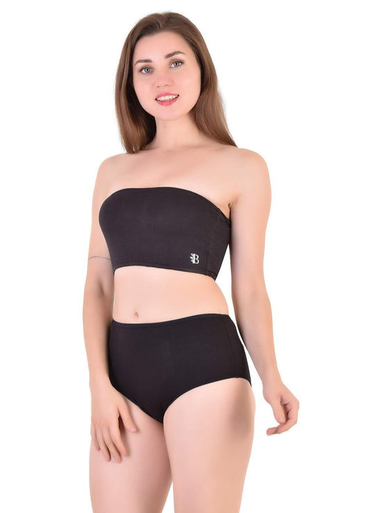 Bamboo Black Crop Tube Top