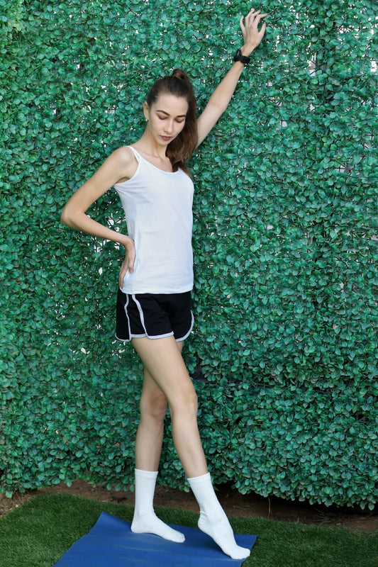 White Bamboo Fabric Sports Socks