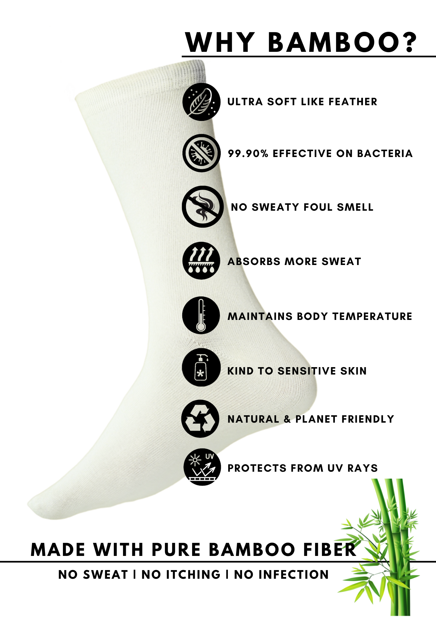 Bamboo Fabric Full Socks | Navy
