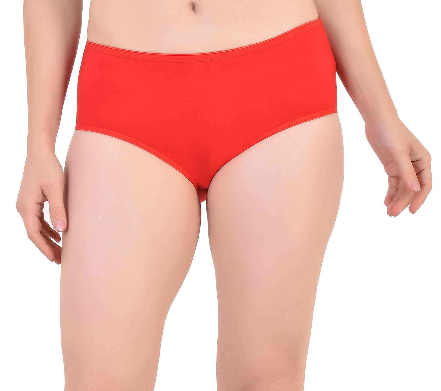 Bamboo Fabric Women's Mid Rise Panty | Red and Black | Pack of 2