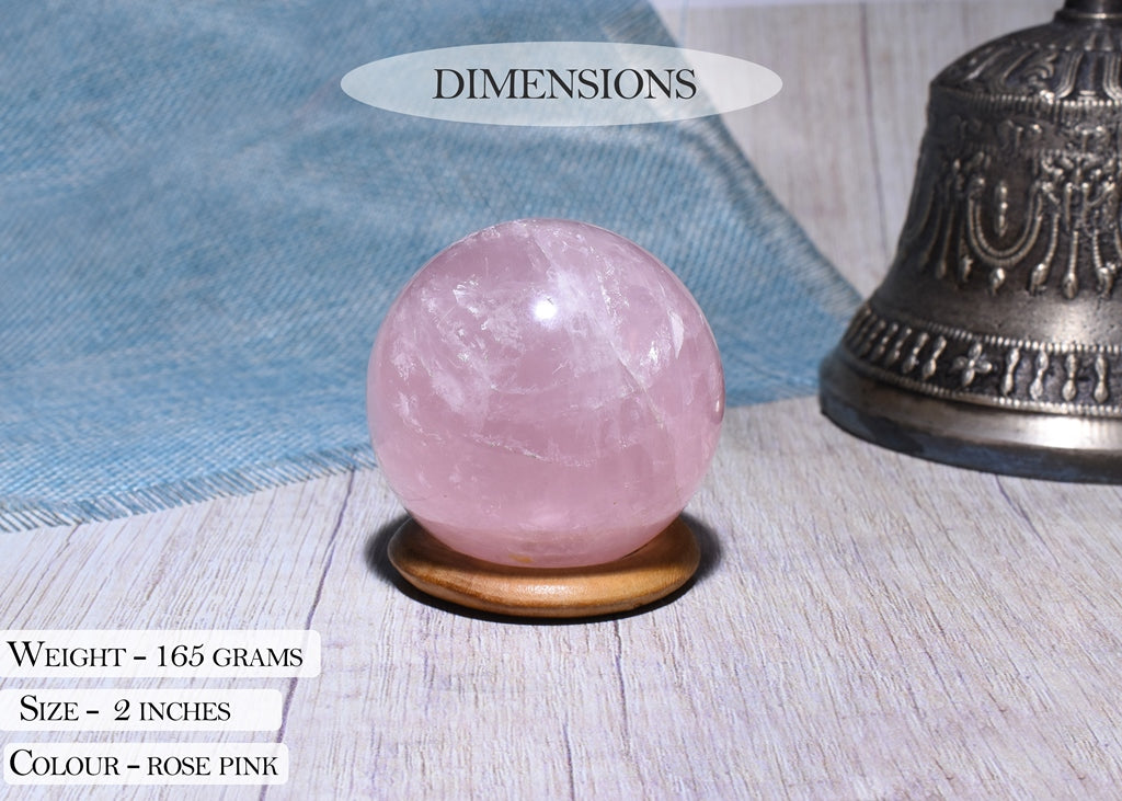 Original Rose Quartz Healing Ball For Love, Compassion, Emotions & Relationships