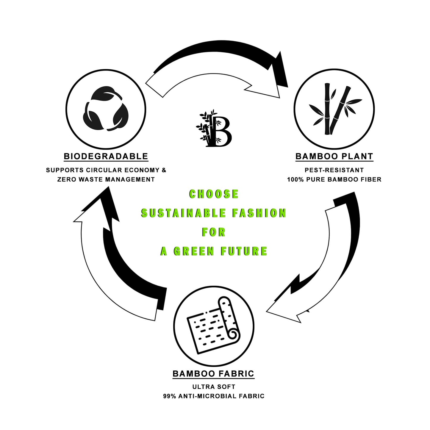 Bamboo Fabric Black Hand Glove | Black