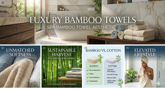 Luxury bamboo towels in modern bathroom