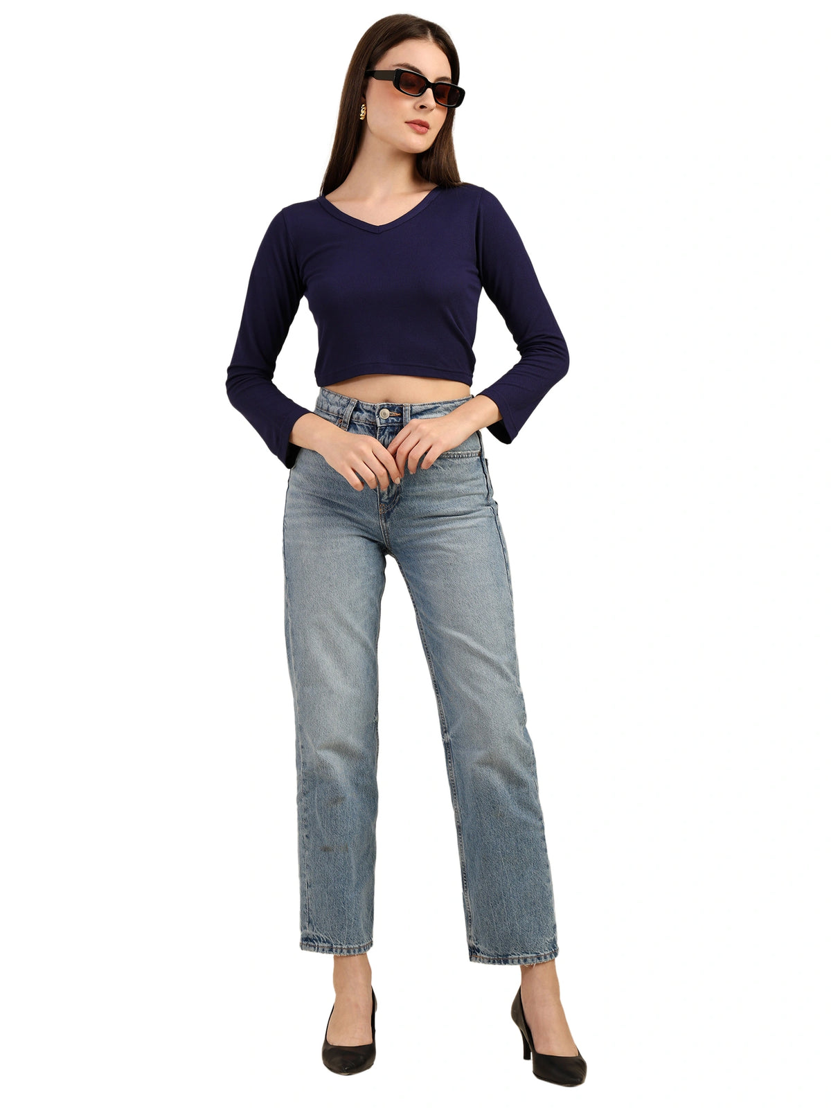 Bamboo Crop Top with Bell Sleeves