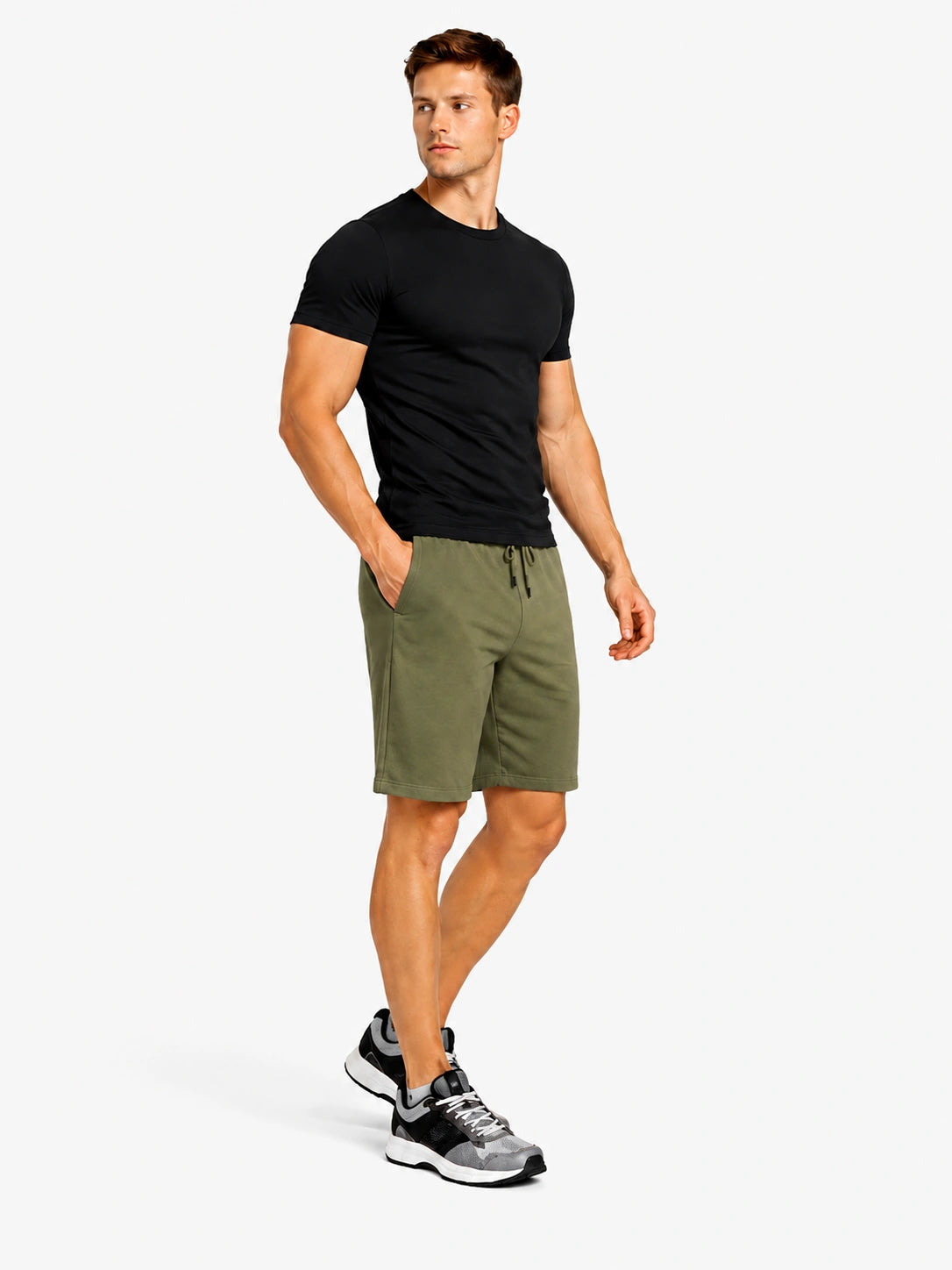 Bamboo Active Olive Shorts with side Pockets for Men | Breathable & Ultra-Soft Gym, Lounge & All-Day Wear