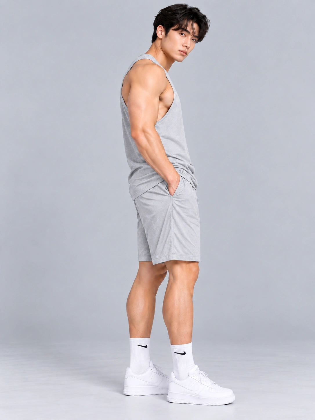 Men's Bamboo Fiber Tank & Shorts Set – Ultra-Soft Breathable Activewear