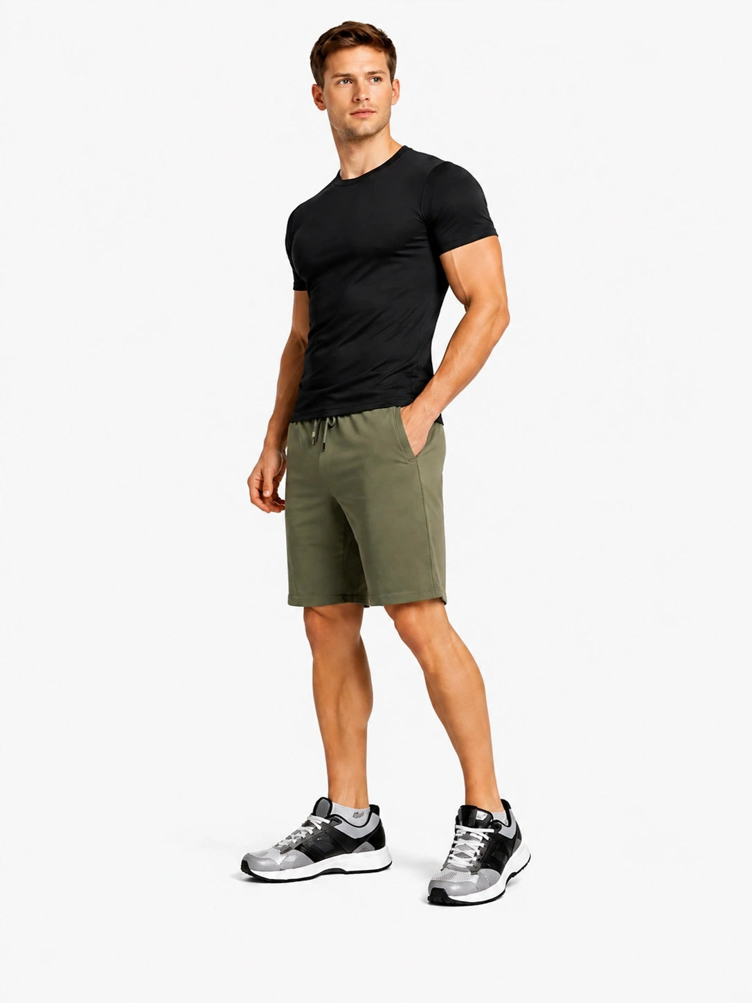 Bamboo Active Olive Shorts with side Pockets for Men | Breathable & Ultra-Soft Gym, Lounge & All-Day Wear
