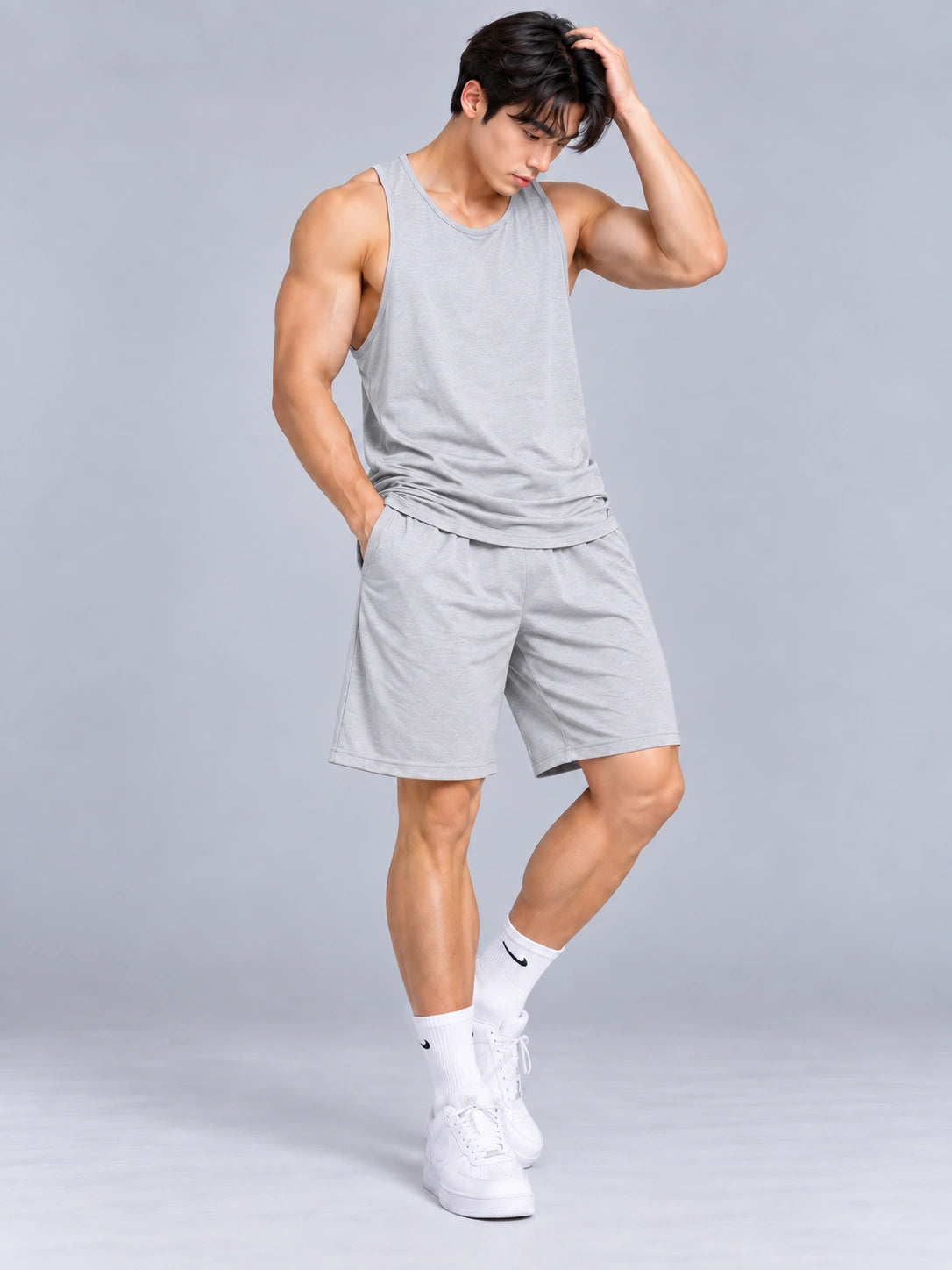 Men's Bamboo Fiber Tank & Shorts Set – Ultra-Soft Breathable Activewear
