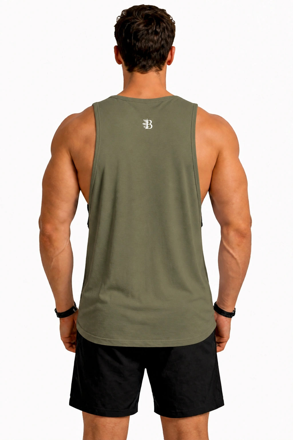 Olive Bamboo Fabric Gen Z Oversize Gym workout Vest for Men