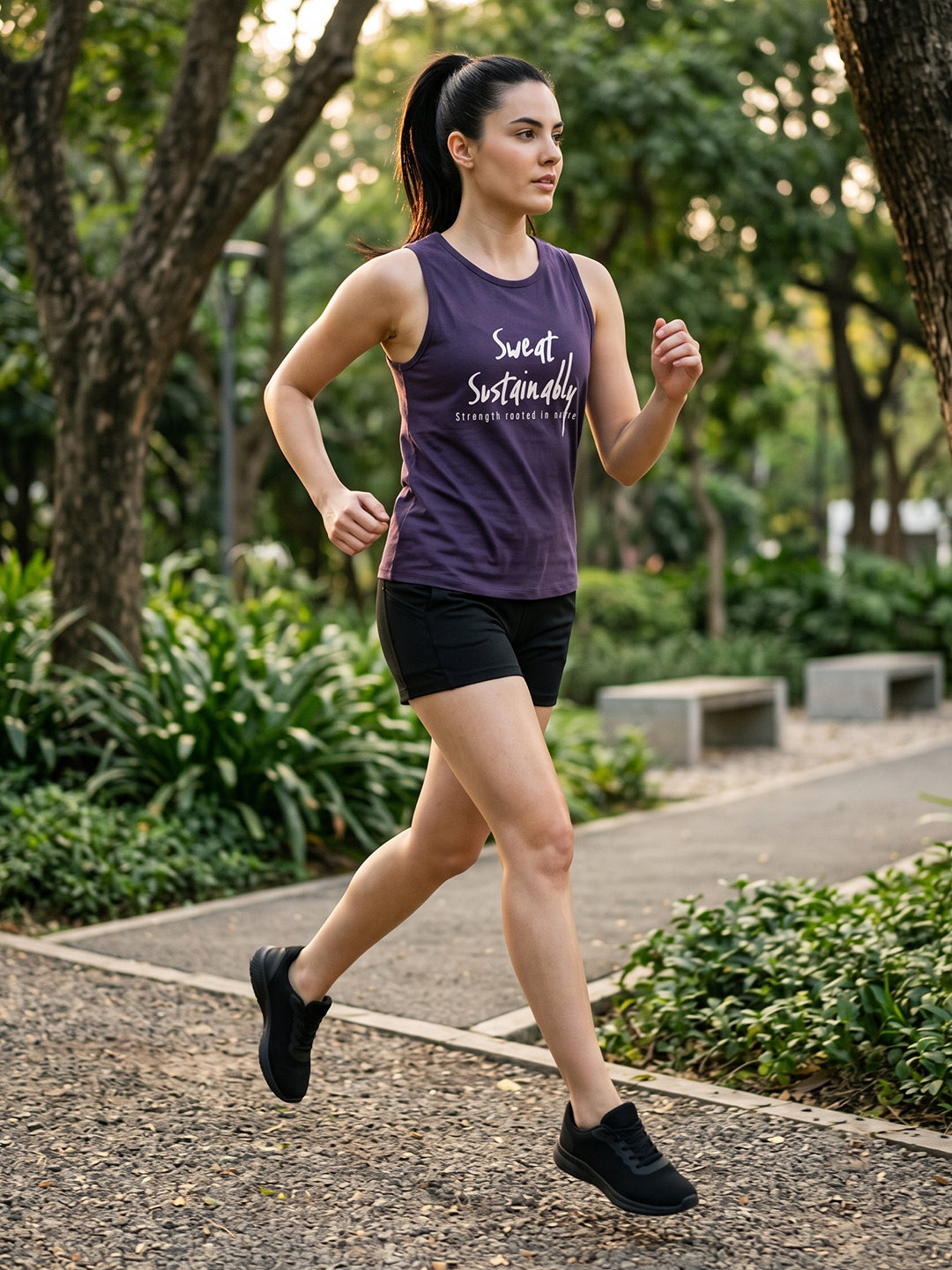 Women’s Bamboo Navy Gym & Yoga Vest | Breathable, Moisture-Wicking, Anti-Odour Workout Tank Top