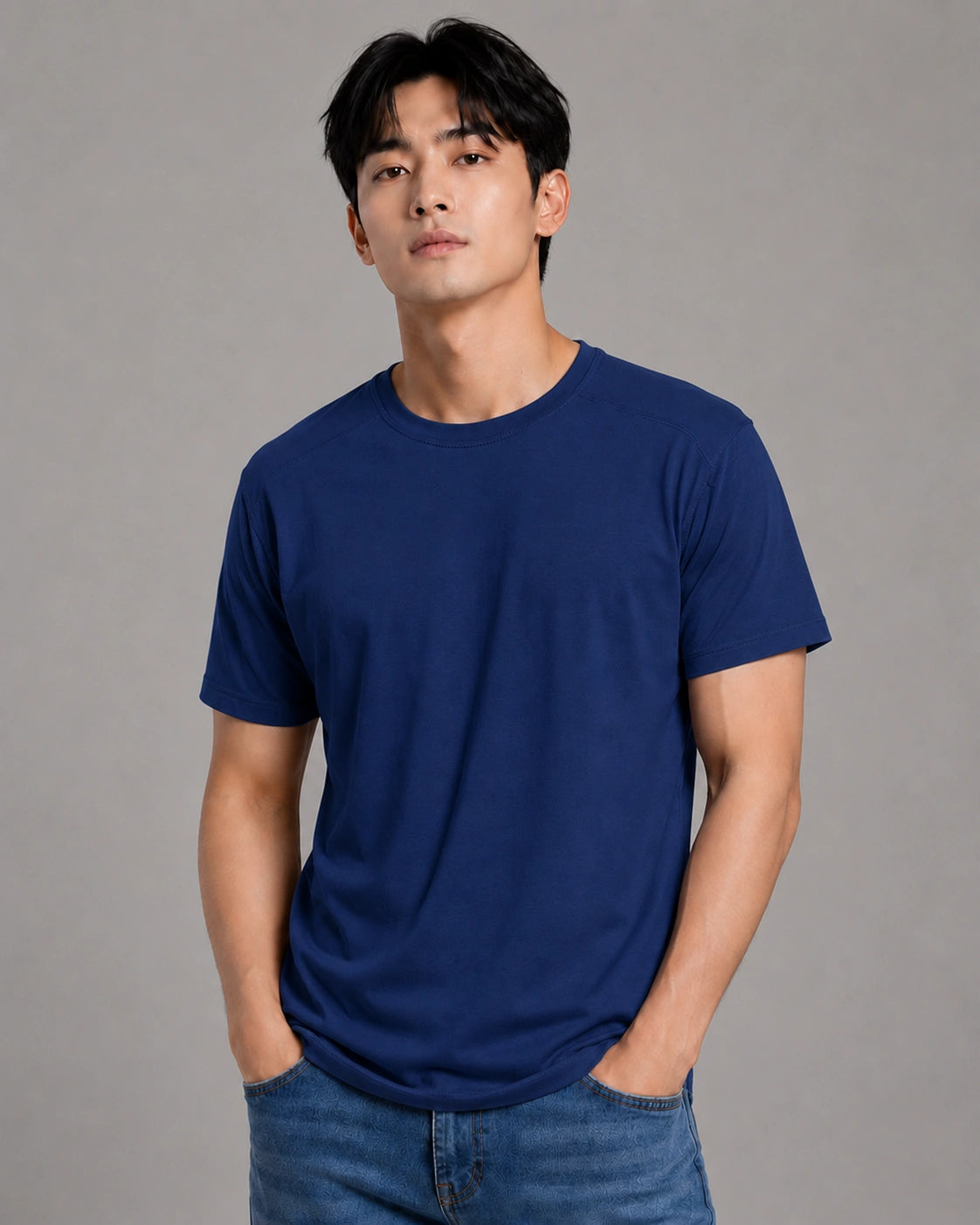 Blue Men’s Regular Fit Bamboo T-Shirt | Smart, Breathable & All-Day Comfort