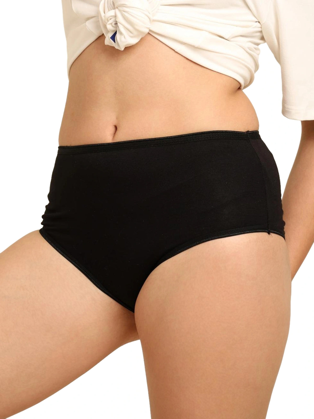Bamboo Fabric Women's Hipster Panty | Peach and Black | Set of 2