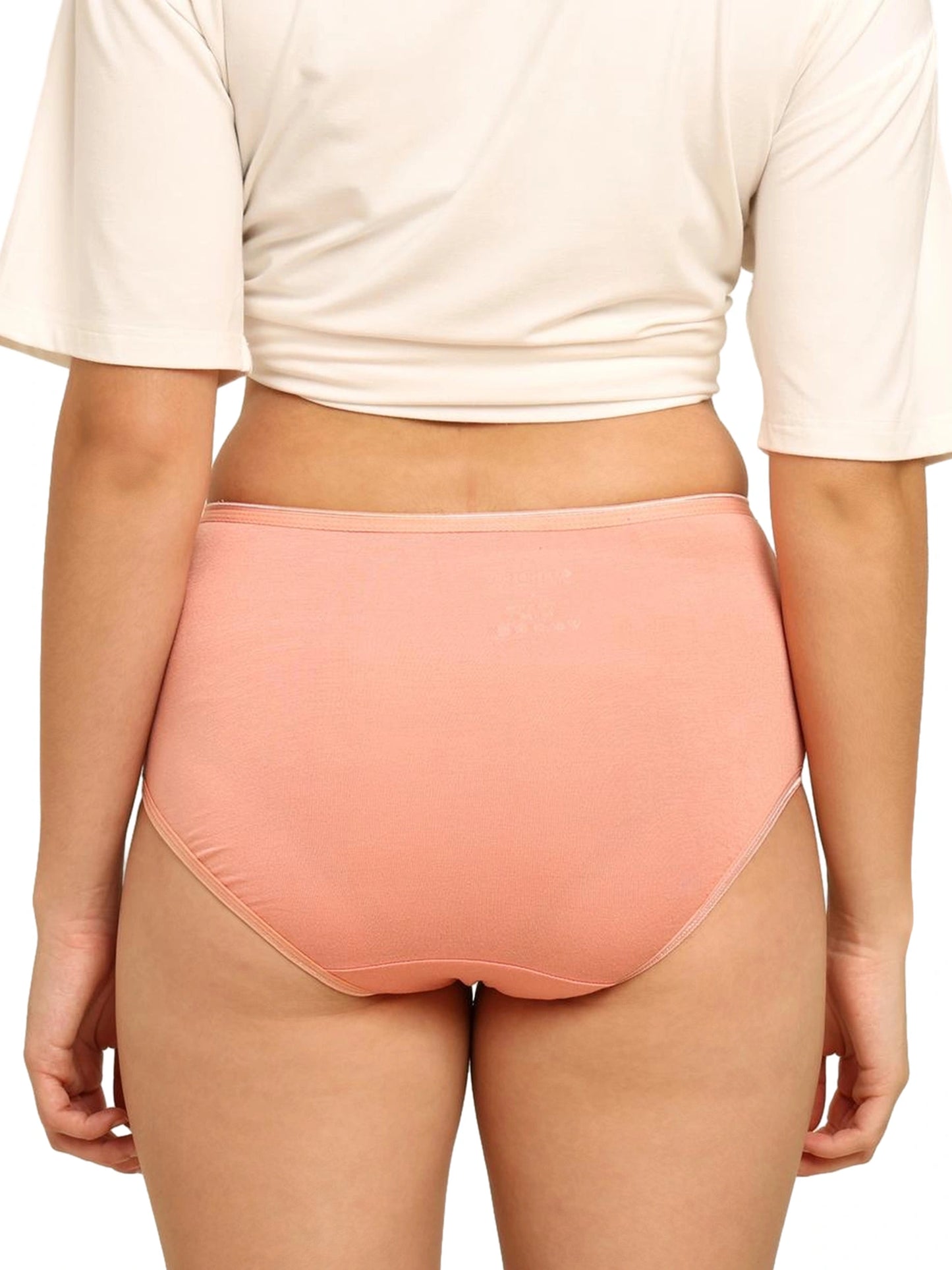 Bamboo Fabric Women's Hipster Panty | Peach and Black | Set of 2