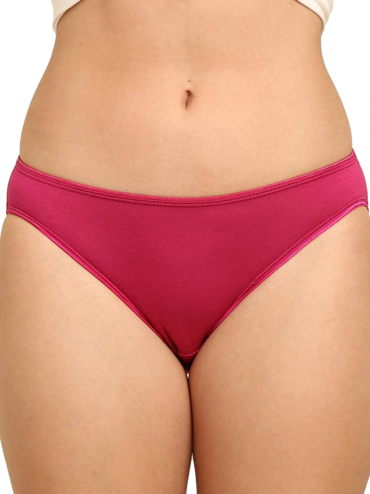 Bamboo Fabric Low Rise Bikini Panty – Fuchsia & Black | Pack of 2