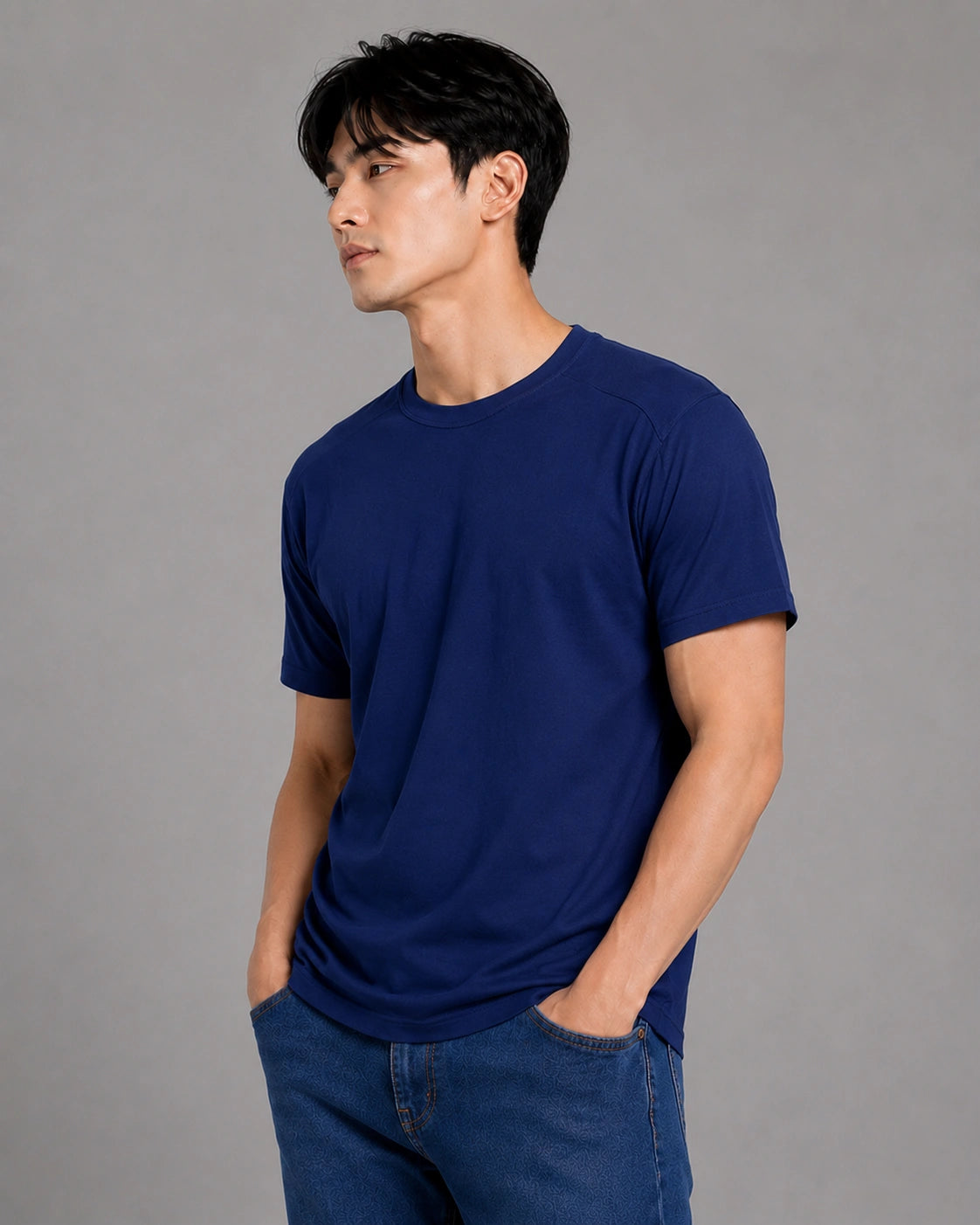 Blue Men’s Regular Fit Bamboo T-Shirt | Smart, Breathable & All-Day Comfort