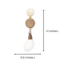 Load image into Gallery viewer, Elegant Shell Drop Earrings with Twisted Gold Bead Accents – Coastal Chic Jewelry
