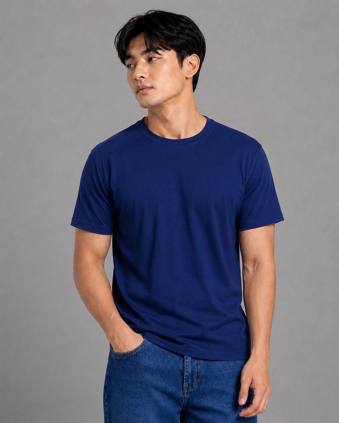 Blue Men’s Regular Fit Bamboo T-Shirt | Smart, Breathable & All-Day Comfort