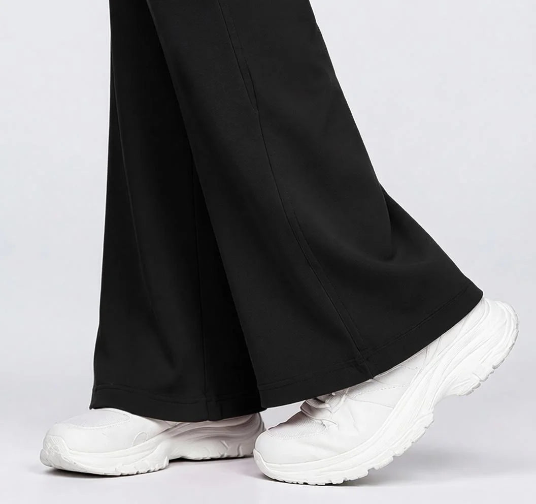Women’s Cotton Bell-Bottom Yoga Pants | High-Waist Flared Gym & Workout Trousers