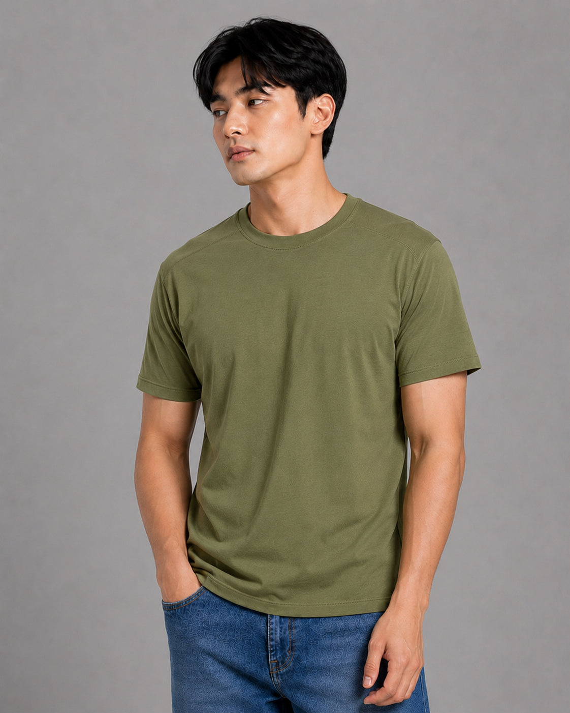 Olive Men’s Regular Fit Bamboo T-Shirt | Smart, Breathable & All-Day Comfort