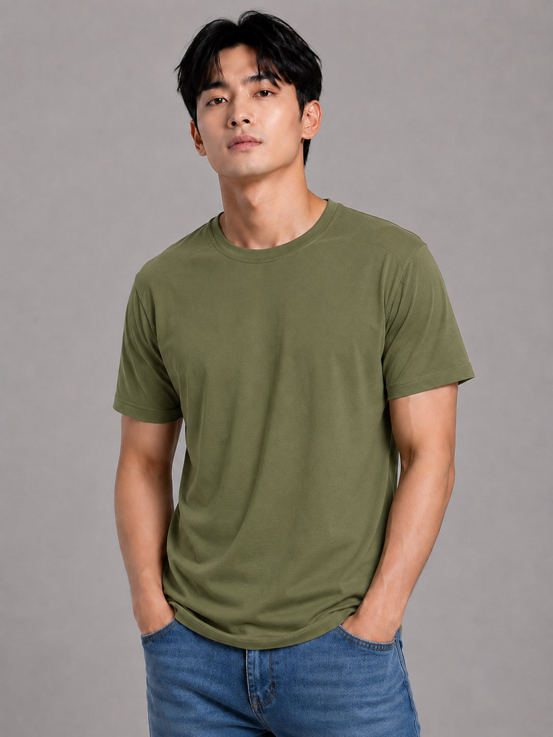 Olive Men’s Regular Fit Bamboo T-Shirt | Smart, Breathable & All-Day Comfort