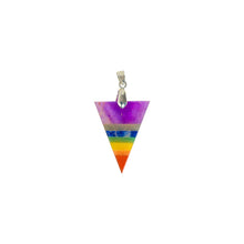 Load image into Gallery viewer, Balance Your Energy with the 7 Chakra Triangle Pendant – A Powerful, Geometric Gemstone Necklace for Healing and Alignment.
