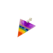 Load image into Gallery viewer, Balance Your Energy with the 7 Chakra Triangle Pendant – A Powerful, Geometric Gemstone Necklace for Healing and Alignment.
