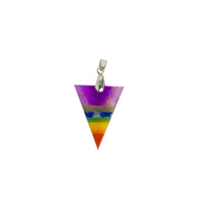 Load image into Gallery viewer, Balance Your Energy with the 7 Chakra Triangle Pendant – A Powerful, Geometric Gemstone Necklace for Healing and Alignment.
