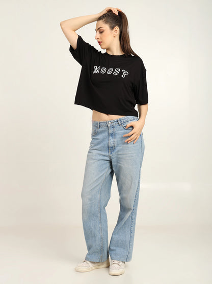 Bamboo Fabric Gen Z Women Oversize Crop T-Shirt | Ultra Soft Breathable | Trendy Streetwear Crop Top | Sustainable Fashion