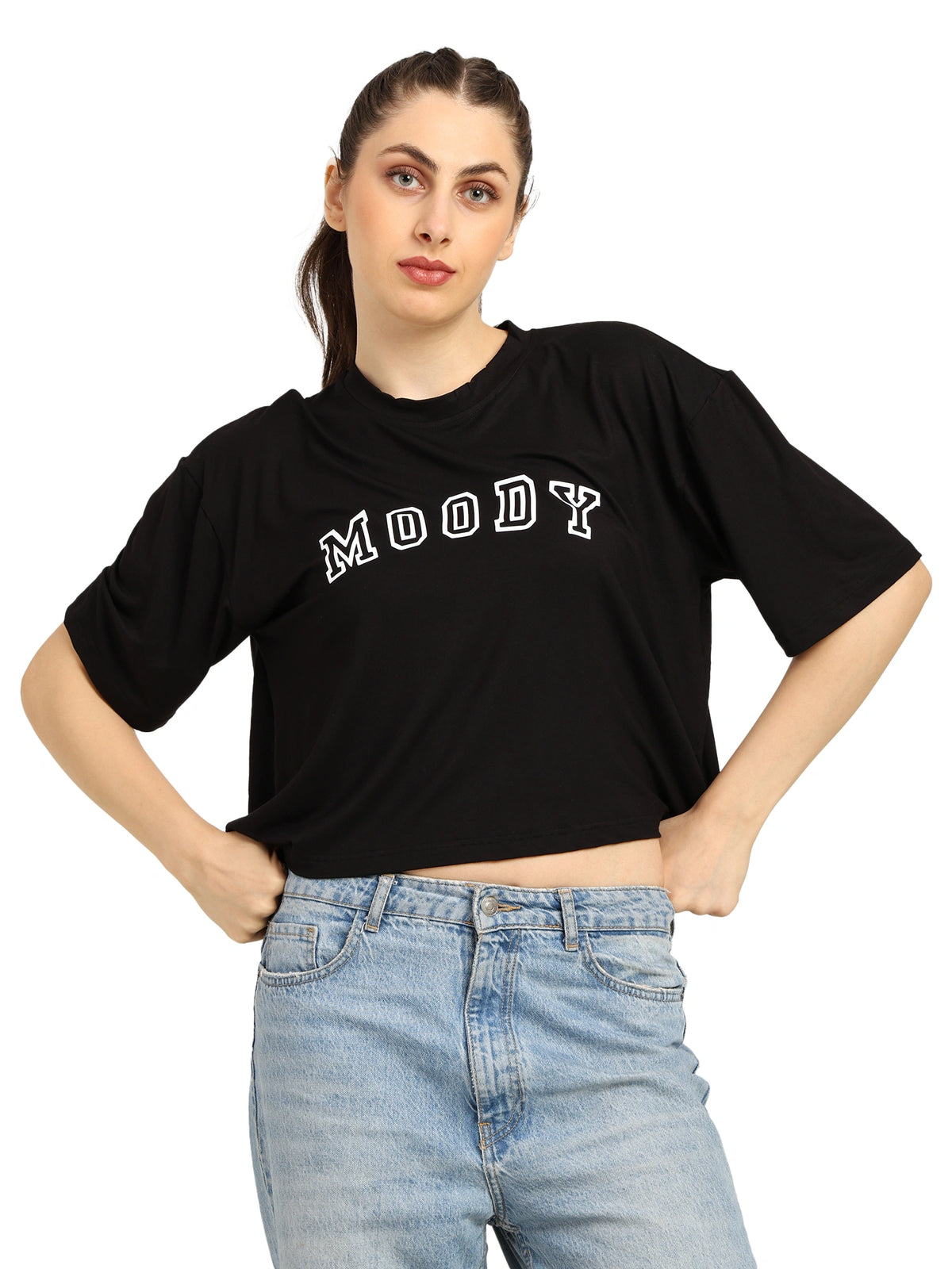 Bamboo Fabric Gen Z Women Oversize Crop T-Shirt | Ultra Soft Breathable | Trendy Streetwear Crop Top | Sustainable Fashion